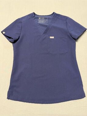 FIGS Technical Collection Scrub Top Uniform in Navy Blue